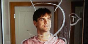 “Truman probably talked to himself in the bathroom mirror”:Jim Carrey as Truman Burbank in the The Truman Show.