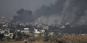 Smoke rises following an Israeli airstrike in the Gaza Strip this week.