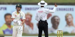 David Warner head bask to the lockers on day four of the second Test in Galle.