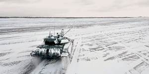 Joint Russian-Belarusian military drills at Brestsky firing range,Belarus,on Wednesday.