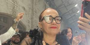 Proud mum Rosa Youkhana at her son Nathaniel’s Fashion Week debut on Monday night.