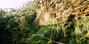 A spectacular section of the Overcliff-Undercliff track.