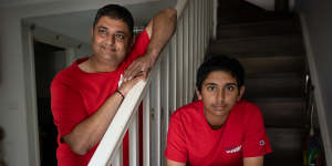 Parag Modi and his son Hirsh,14,who goes to Blacktown Boys High School.
