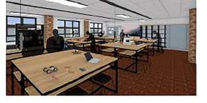 An artist’s impression of a classroom at St Aloysius’ College’s proposed Rozelle campus.