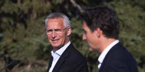 NATO Secretary General Jens Stoltenberg,and Canadian Prime Minister Justin Trudeau on Friday.