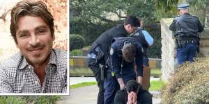Police arrest a man on Old South Head Rd,and inset,John Ibrahim. There is no suggestion of any wrongdoing by Ibrahim.