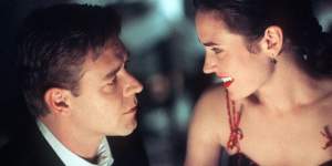 Connelly with Russell Crowe in A Beautiful Mind. She won the best supporting actress Oscar in 2002 for her role in the film. 