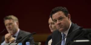 Minister for Western Sydney Stuart Ayres at a budget estimates hearing on Wednesday. 