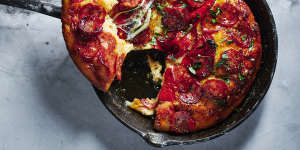 Using store-bought dough gives you a fast track to American-style pepperoni deep-dish pizza.