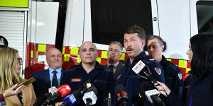 The firefighters who were on the scene in last week's Sydney stabbing. 