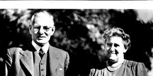 John Curtin and Elsie Curtin at the Lodge,circa 1945. 