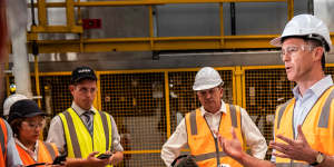 NSW Labor leader Chris Minns touring infrastructure in Western Australia.