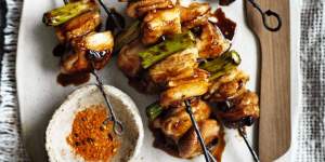 Neil Perry's barbecue yakitori chicken.
