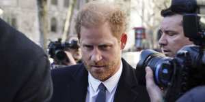 Prince Harry arrives at the Royal Courts of Justice in London over a media lawsuit.