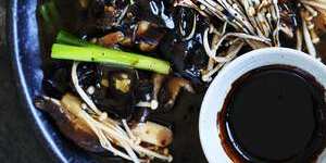 Asian mushroom hot pot.