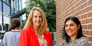 Rosebank College head of professional learning Jen Jackson,left,and head of HR Nancy Albatti. The school has a gender pay gap favouring women.