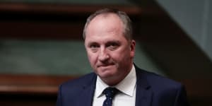 Former Deputy Prime Minister Barnaby Joyce during Question Time at Parliament House in Canberra last month.