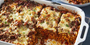 RecipeTin Eats’ bolognese pasta bake can be assembled like a lasagne or in individual dishes.