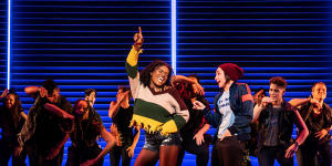 Celia Rose Gooding (front left) and Lauren Patten in the original Broadway production of Jagged Little Pill.