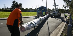 Months of logistics,two cranes,a semi-trailer and 10 people were needed to unfurl this very special Tongan bark rug