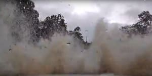 'I've crashed into a river,dude':Dash cam shows Sydney driver skidding into flood