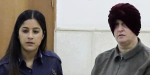 Malka Leife (right) in court in Jerusalem in 2018.