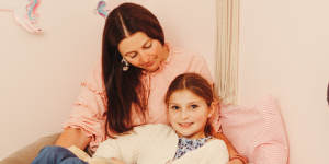 Sal works with her daughter Aria,9,to calm her down in moments when she is overwhelmed.