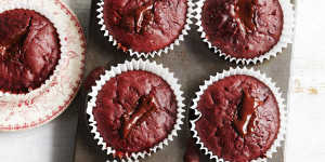 Child's play:Beetroot and chocolate muffins.