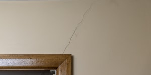 The crack in Cori Lainez’s Sunbury home.