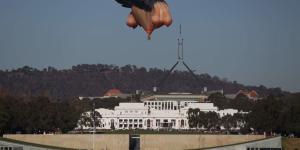 The Skywhale floating over Canberra on Saturday,May 11.