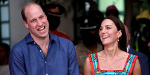 Prince William and Catherine,the Duke and Duchess of Cambridge,visit Trench Town Culture Yard Museum,Bob Marley’s former home,in Kingston,Jamaica. 