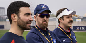 Brett Goldstein,Brendan Hunt and Jason Sudeikis in the new season of Ted Lasso.