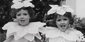 Ryan (left) taking part in a dress-up competition with twin sister Anny. 