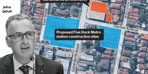 Several properties linked to embattled government MP John Sidoti lie just metres from the proposed location for one of seven new metro train stations.