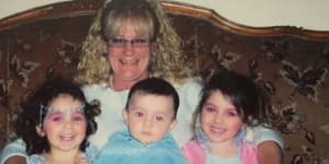 Grandmother Karen Nettleton with,from left,Hoda,Abdullah and Zaynab Sharrouf.