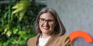 Coles CEO Leah Weckert has reason to beam:its sales growth has consistently outperformed Woolworths.