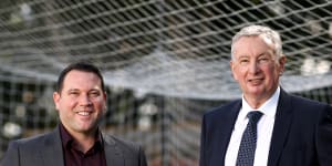 Football Australia CEO James Johnson and chief football officer Ernie Merrick,who was appointed in mid-2022.