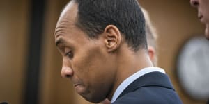 Former Minneapolis police officer Mohamed Noor reads a statement before being sentenced in June. 