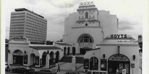 The Roxy Theatre in 1981. The Spanish Mission style building opened in 1930 as a cinema.