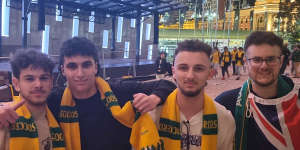 Hassan Yehia,Jad Soufan,Haydar Yehia,and Ali Soufan at Federation Square.