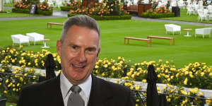 VRC chairman Neil Wilson during a press conference ahead of Derby Day.