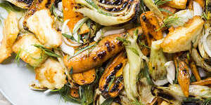 char-grilled fennel and carrot salad