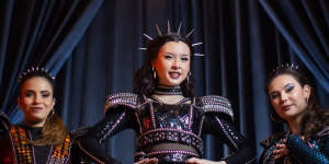 Karis Oka (cente) pictured in 2022 when she was a swing for the musical Six. 