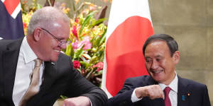 Scott Morrison on a state visit to Japan in 2020