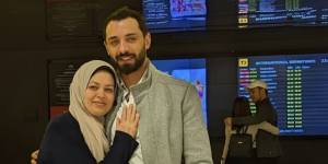 Hanaa Elmobayed with her son Ibrahim Elmobayed before she was trapped. 