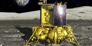 An artist’s depiction of Russia’s Luna-25 moon lander.