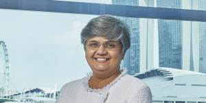 Chief commercial officer Vandita Pant at BHP offices in Marina Bay Financial Centre,Singapore. 