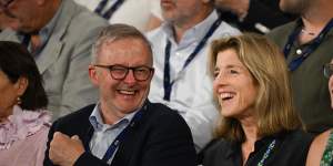 Prime Minister Anthony Albanese and United States ambassador to Australia Caroline Kennedy have met in San Diego ahead of the AUKUS reveal.