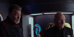 Riker (Jonathan Frakes) and Picard (Patrick Stewart) in Star Trek:Picard.