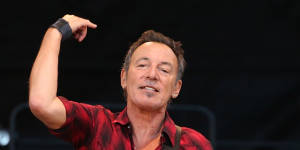 Bruce Springsteen on stage at AAMI Park,Melbourne in 2017.